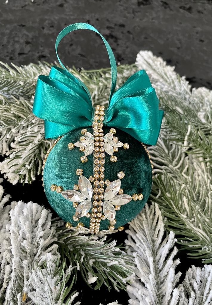 1 Set Of 5 Christmas BaublesChristmas Velvet Ornaments/Christmas Green –  Kristen Accessories