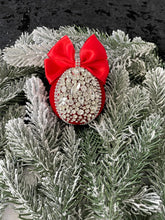 Load image into Gallery viewer, 1 Set of 5 Christmas Baubles Christmas Velvet Ornaments/Christmas Red Balls/Christmas Red Rhinestones Balls/Rhinestones Ornaments Balls/Tree Set Deco

